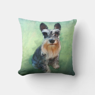 Miniatur Schnauzer Dog Aquarellmalerei Kissen