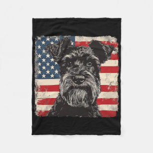 Miniatur Schnauzer Dog Patriotic 4. Juli Geschenk Fleecedecke