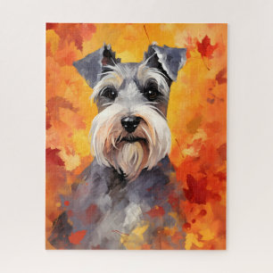Miniatur Schnauzer HerbstErntedank Puzzle