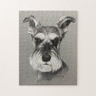 Miniatur Schnauzer Hund Art Puzzle. Puzzle