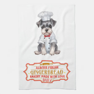 Miniatur Schnauzer Koch Baking Gingerbrot Geschirrtuch