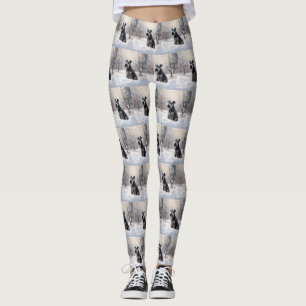 Miniatur Schnauzer lassen es Schnee Weihnachten Leggings