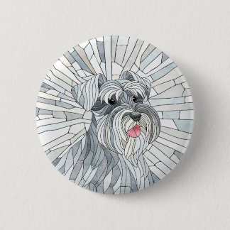 Miniatur Schnauzer Mosaik Art Button