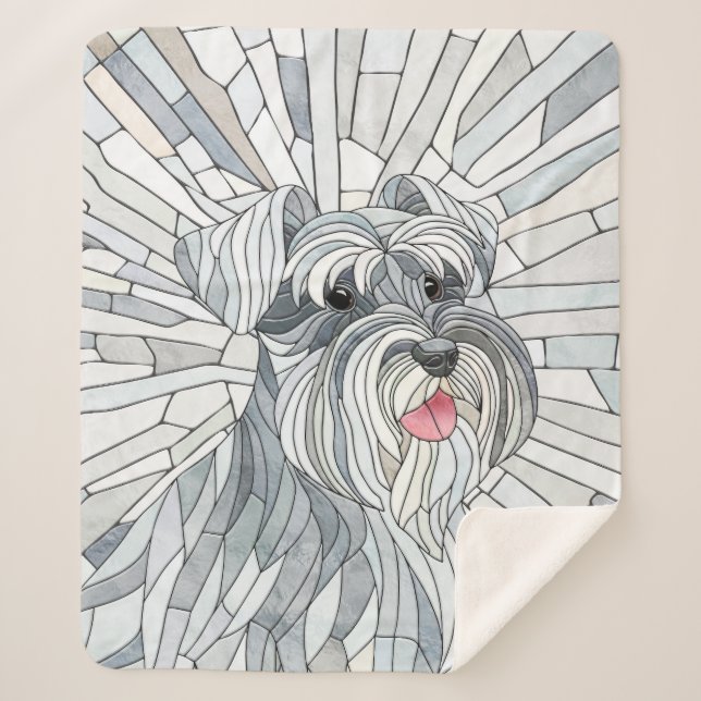 Miniatur Schnauzer Mosaik Art Sherpadecke (Vorderseite)