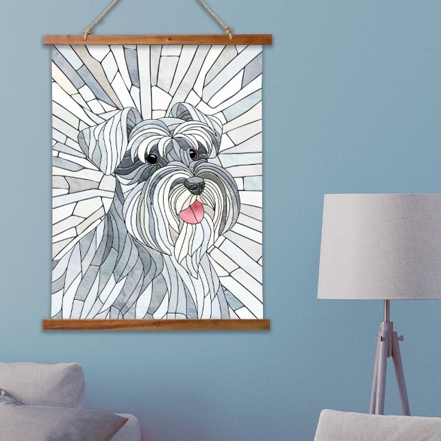Miniatur Schnauzer Mosaik Art Wandteppich Mit Holzrahmen (Von Creator hochgeladen)