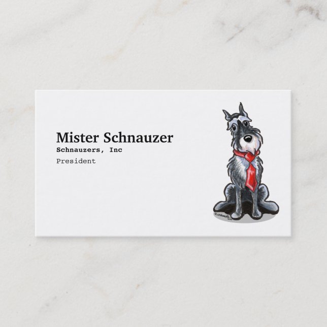 Miniatur Schnauzer Neck Tie Pet Business Cards Visitenkarte (Vorderseite)
