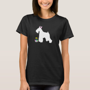 Miniatur Schnauzer Osterbunny Hund Silhouette T-Shirt
