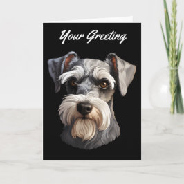 Miniatur Schnauzer Personalisierte Grußkarte Karte