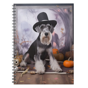 Miniatur Schnauzer Pumpkins Halloween Beängstigend Notizblock