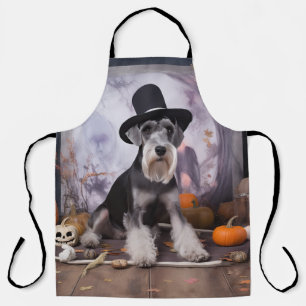 Miniatur Schnauzer Pumpkins Halloween Beängstigend Schürze