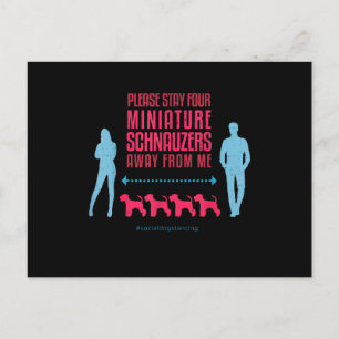 Miniatur-Schnauzer-Sozialer DistanzführerT-Shirt Ankündigungspostkarte
