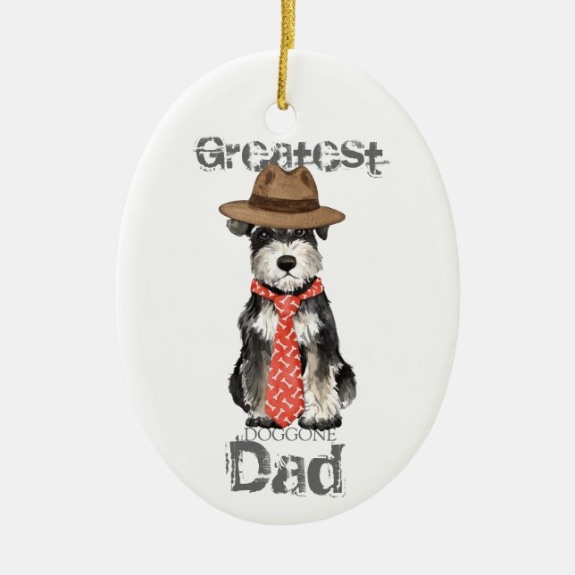 Miniatur Schnauzer Vater Keramik Ornament (Vorne)