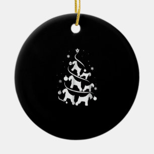 Miniatur-Schnauzer-Weihnachtsbaumliebhaber Keramik Ornament