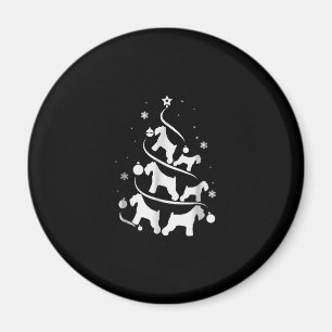 Miniatur-Schnauzer-Weihnachtsbaumliebhaber Magnet