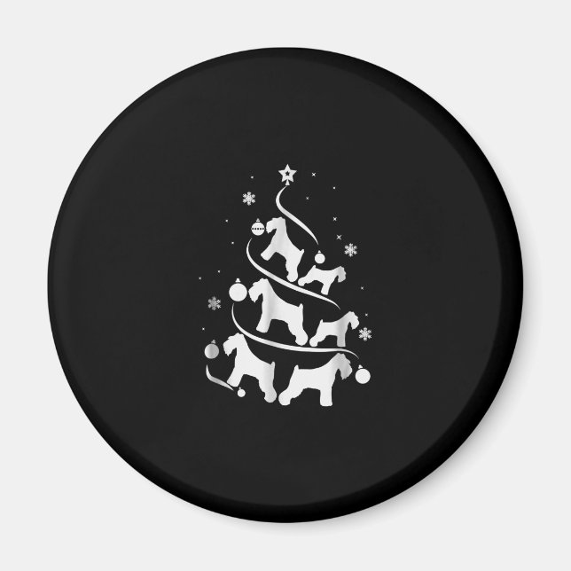Miniatur-Schnauzer-Weihnachtsbaumliebhaber Magnet (Vorne)