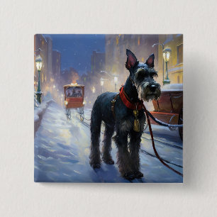 Miniatur Schnauzer Weihnachtsfeiertage Button