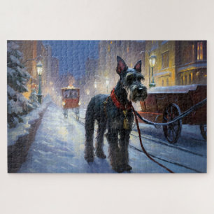 Miniatur Schnauzer Weihnachtsfeiertage Puzzle