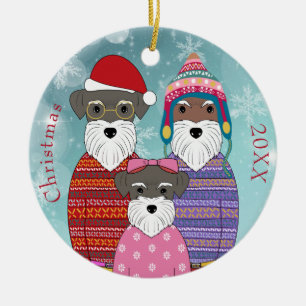 Miniatur Schnauzer Weihnachtslieder Keramik Ornament