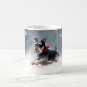 Miniatur Schnauzer Weihnachtsschnee Winter Kaffeetasse