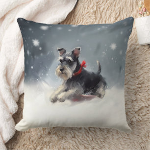 Miniatur Schnauzer Weihnachtsschnee Winter Kissen