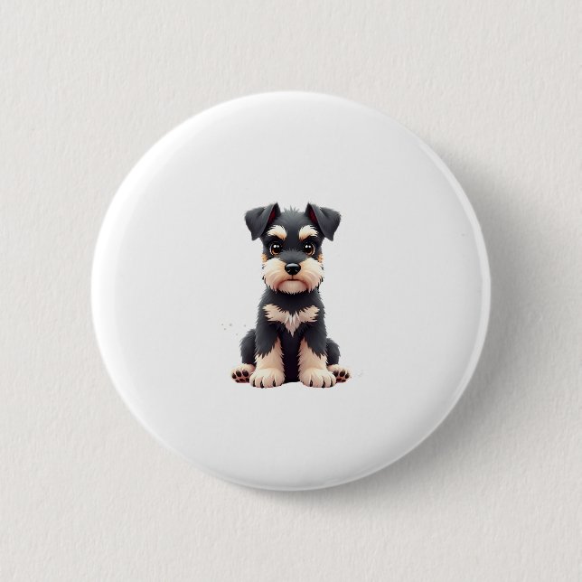 Miniatur Schnauzer Welpe (2) Button (Vorderseite)