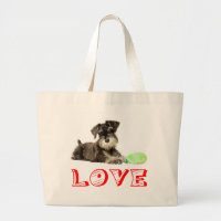 Miniatur Schnauzer Welpen Hunde Rote Liebe Tasche