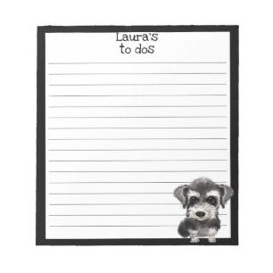 Miniatur Schnauzer Welpenhund zu erledigen Notizblock