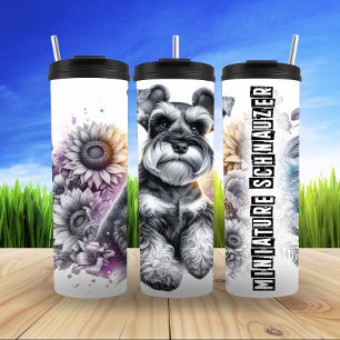 Miniatur Schnauzer's Blumenarm Thermosbecher