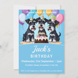 Miniatur Schnauzers Geburtstagsparty Einladung