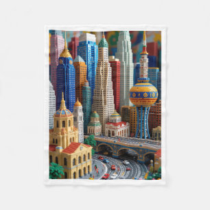 Miniatur-Stadt-Skyline-Decke Fleecedecke