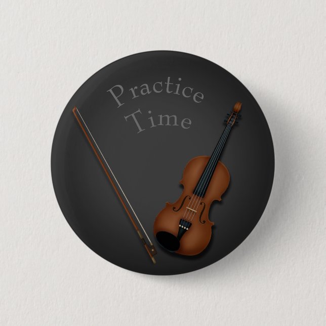 Miniatur-Violine und Bow innen Personalisiert Button (Vorderseite)