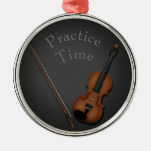 Miniatur-Violine und Bow innen Personalisiert Ornament Aus Metall