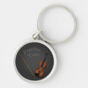 Miniatur-Violine und Bow innen Personalisiert Schlüsselanhänger