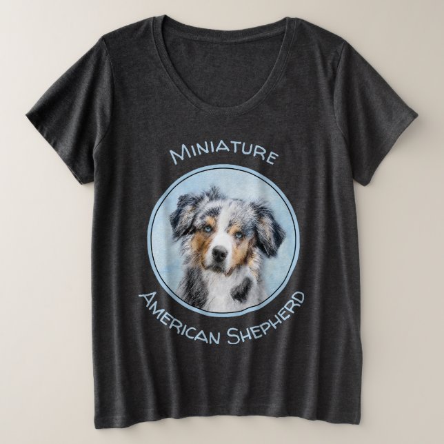 Miniaturbild Amerikanischer Hirtenmaler - Hundekun Große Größe T-Shirt (Design vorne)