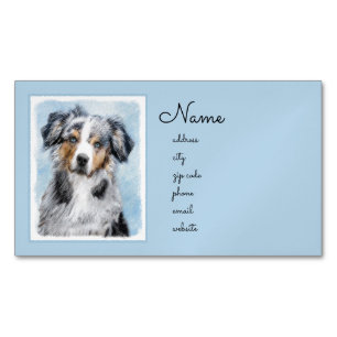 Miniaturbild Amerikanischer Hirtenmaler - Hundekun Magnetische Visitenkarte