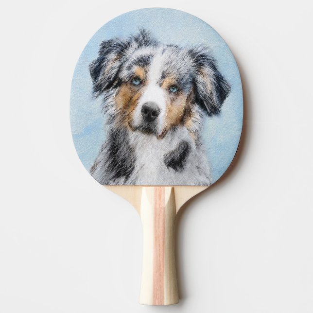 Miniaturbild Amerikanischer Hirtenmaler - Hundekun Tischtennis Schläger (Vorderseite)