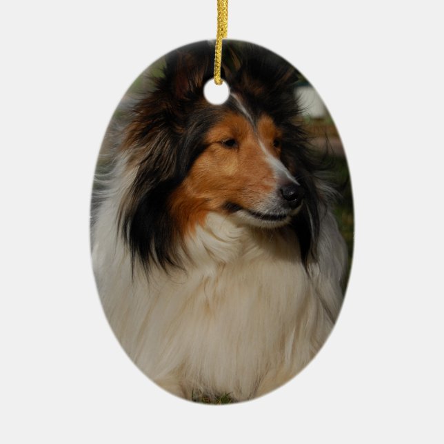 Miniaturcollie Ornaemnt Keramik Ornament (Vorne)