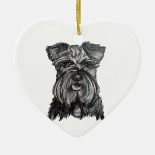 Miniaturdeutscher Schnauzer Keramik Ornament