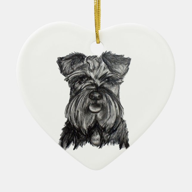 Miniaturdeutscher Schnauzer Keramik Ornament (Vorne)