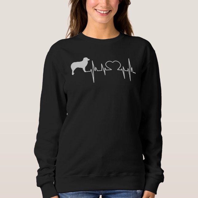 Miniature Australian Shepherd Dog Heartbeat Sweatshirt (Vorderseite)