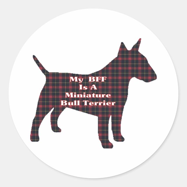 Miniature Bull Terrier BESTE FREUNDIN Sticker (Vorderseite)