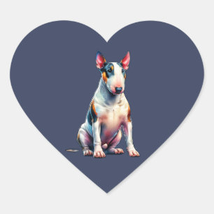 Miniature Bull Terrier Dog Herz-Aufkleber