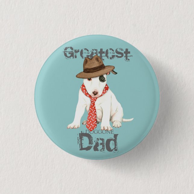 Miniature Bull Terrier Vater Button (Vorderseite)