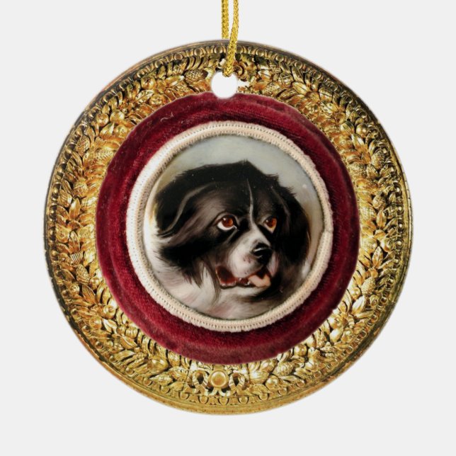 MINIATURE DOG PORTRAITS Neufundland Keramikornament (Vorne)