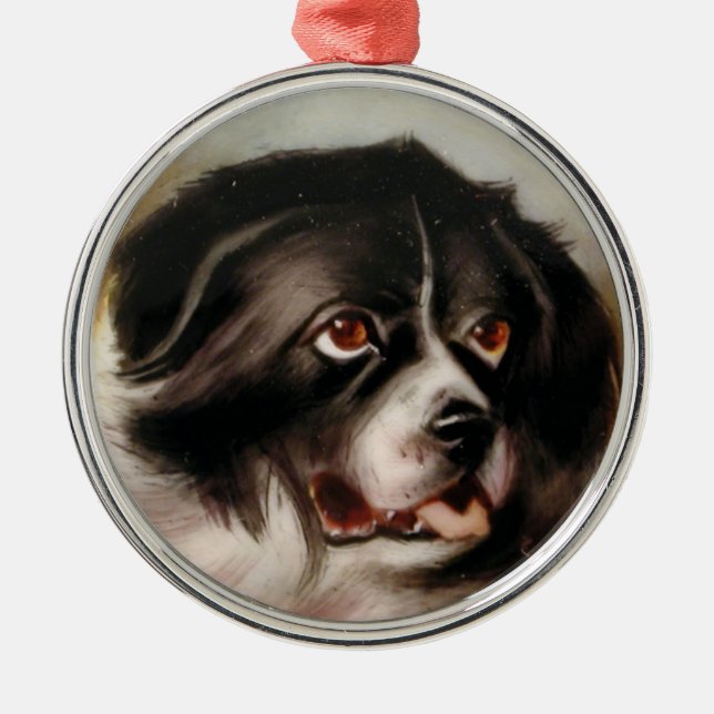 MINIATURE DOG PORTRAITS Neufundland Ornament Aus Metall (Vorne)