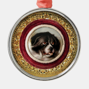 MINIATURE DOG PORTRAITS Neufundland Silbernes Ornament