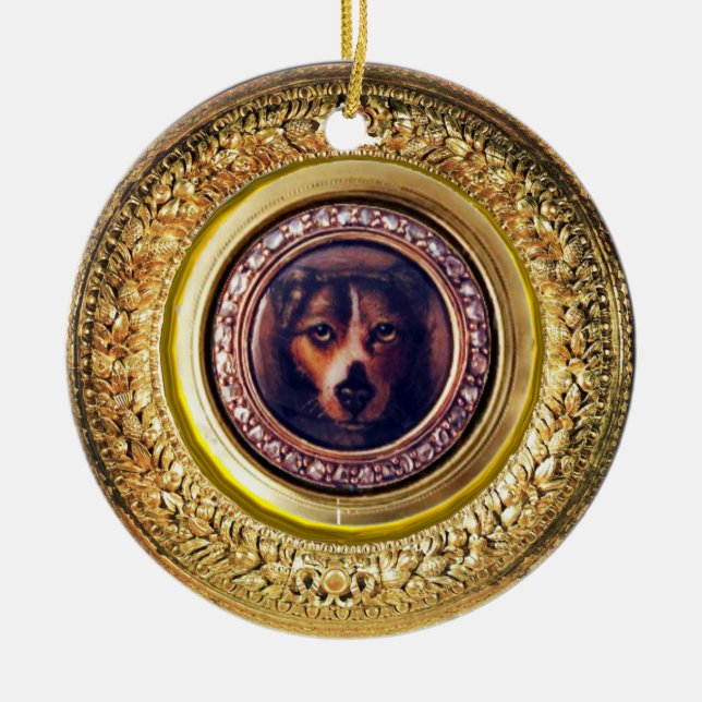MINIATURE DOG PORTRAITS Tricolor Spanel Keramikornament (Vorne)