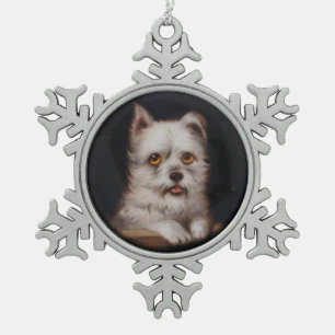 MINIATURE DOG PORTRAITS West Highland Terrier Schneeflocken Zinn-Ornament