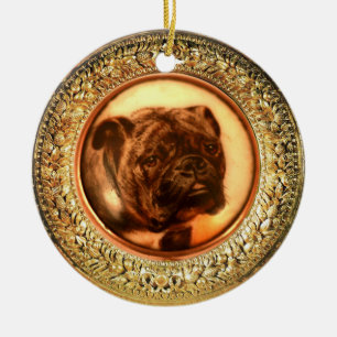 MINIATURE HUND PORTRAITS Bulldog Keramikornament