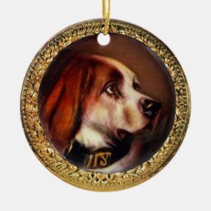 MINIATURE HUNDERPORTRAITS Bluthund Keramik Ornament